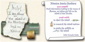 Note from Karana of Island of the Blue Dolphins